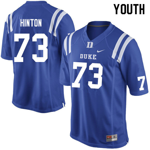 Youth #73 Anthony Hinton Duke Blue Devils College Football Jerseys Sale-Blue